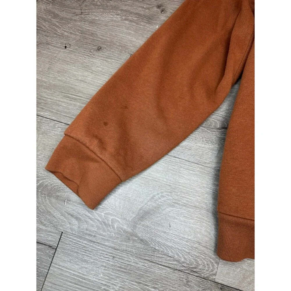 Brown Sherpa Lined Zip Hoodie Fleece Sweatshirt Mens XL Cozy